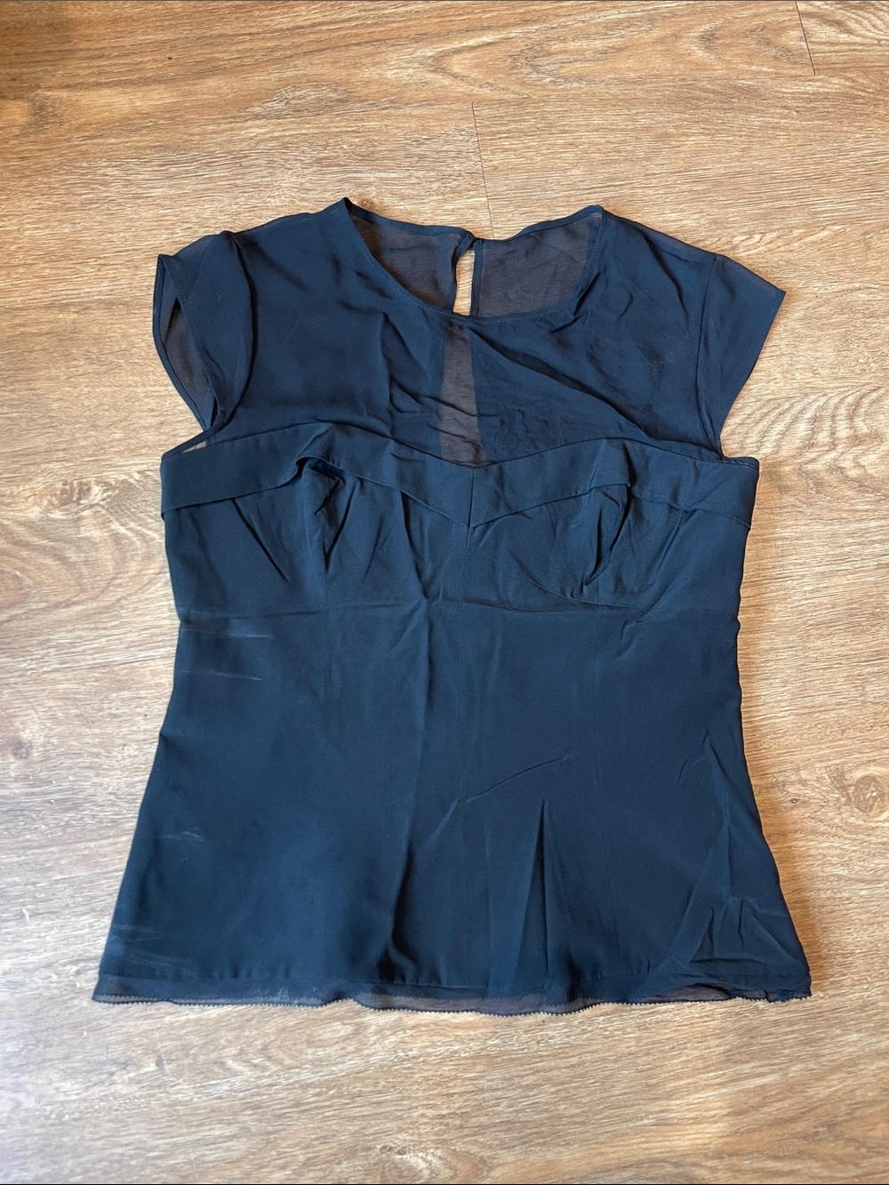 Brand New Karen Millen Formal Top Black Sheer Silk